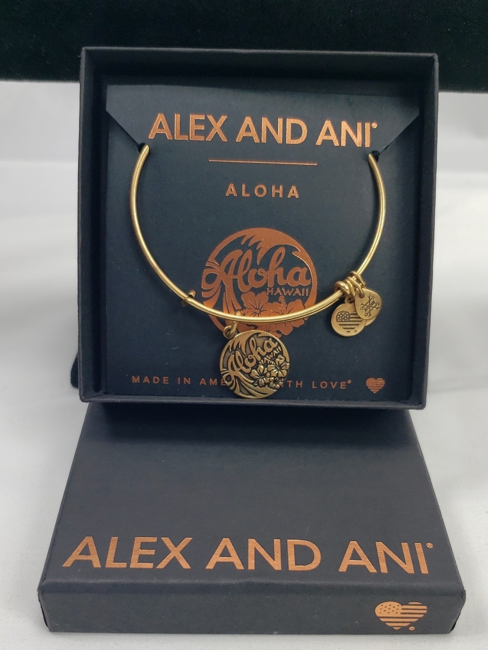 Alex and Ani Gold Tone Aloha Bracelet In Box NWT